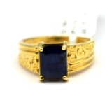 Natural Blue Sapphire Solitaire Gemstone Men's Ring