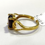 Natural Solitaire Garnet Gemstone Women's Ring