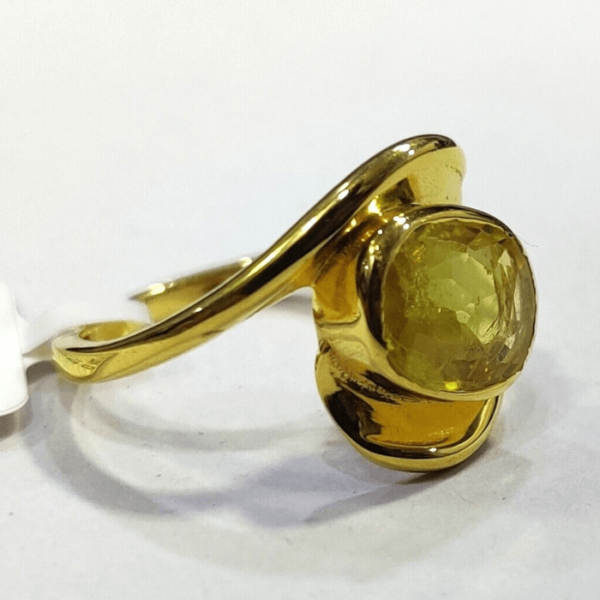 Natural Yellow Sapphire Journey Style Gemstone Ring