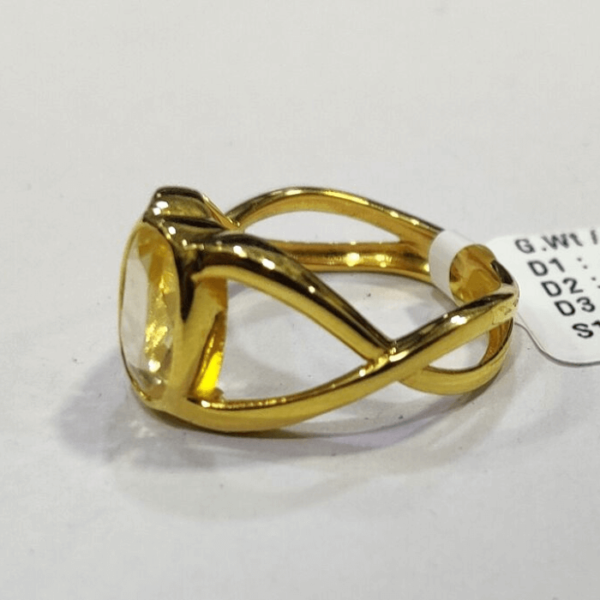 Natural Yellow Sapphire Twisted Women's Gemstone Ring