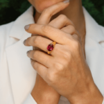 Lab Grown Ruby Anniversary Bridal Gemstone Ring