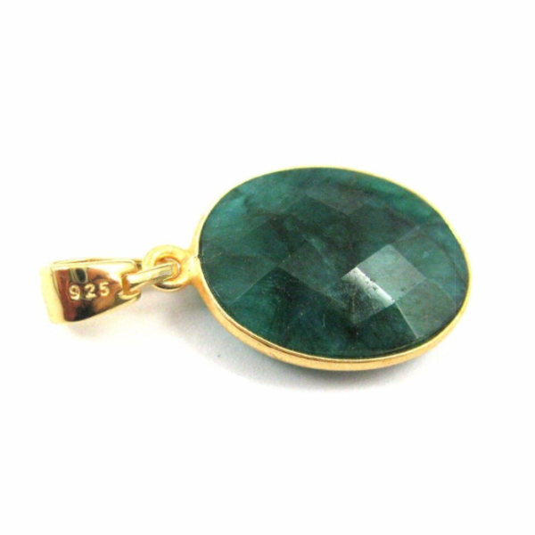 Emerald Bezel Gemstone Oval Pendant