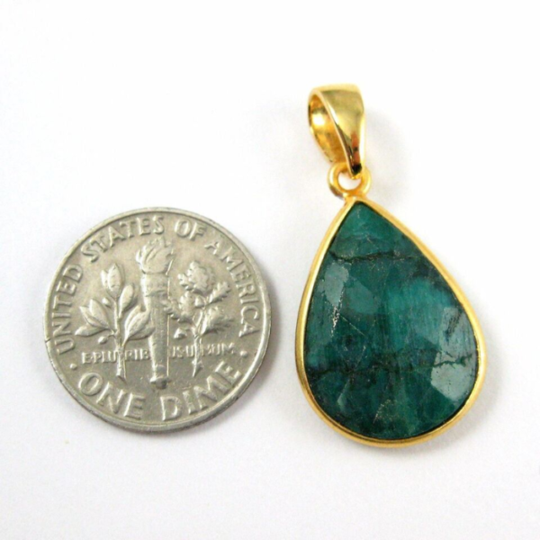 Emerald Gemstone Teardrop Pendant