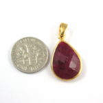 Ruby Bezel Gemstone Teardrop Pendant