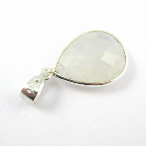 Bezel Moonstone Gemstone Pear Pendant