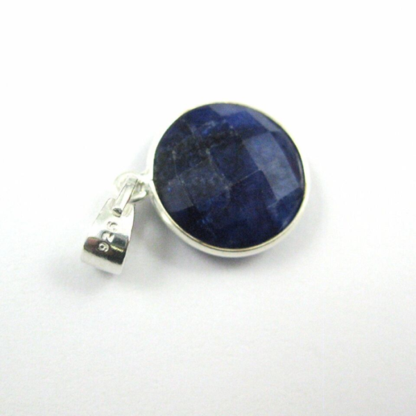 Round Blue Sapphire Gemstone Pendant