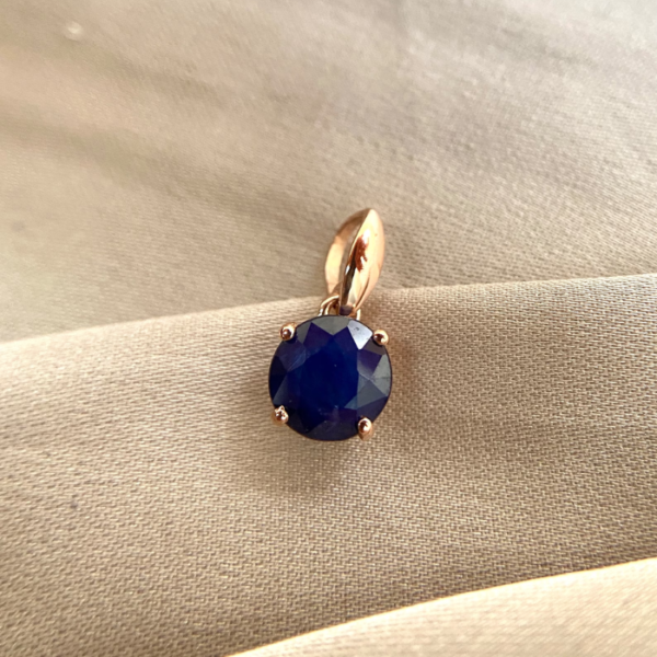 Natural Blue Sapphire Charm Pendant