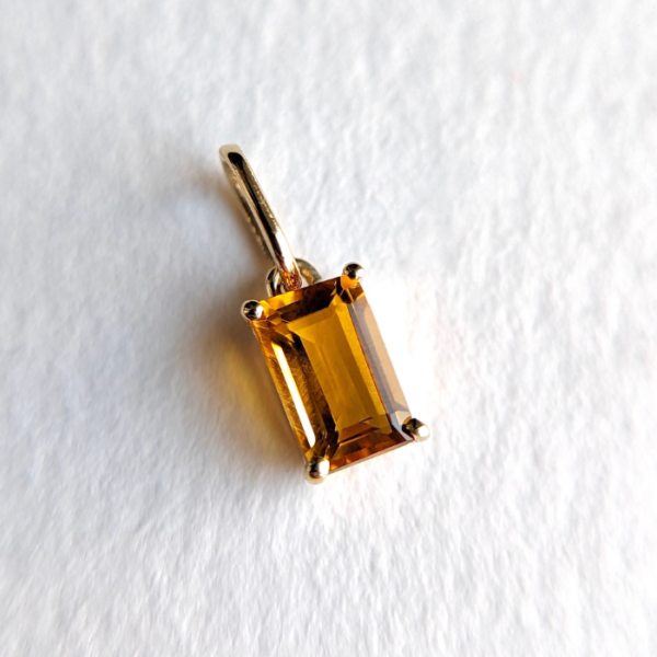 Citrine Charm Rectangle Pendant