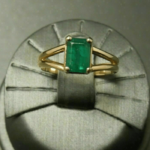 Emerald Cut Natural Emerald Women Gemstone Ring