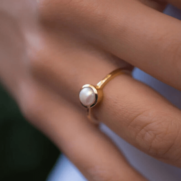 Natural Round South Sea Pearl Gemstone Ring