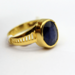 Natural Blue Sapphire Solitaire Gemstone Ring