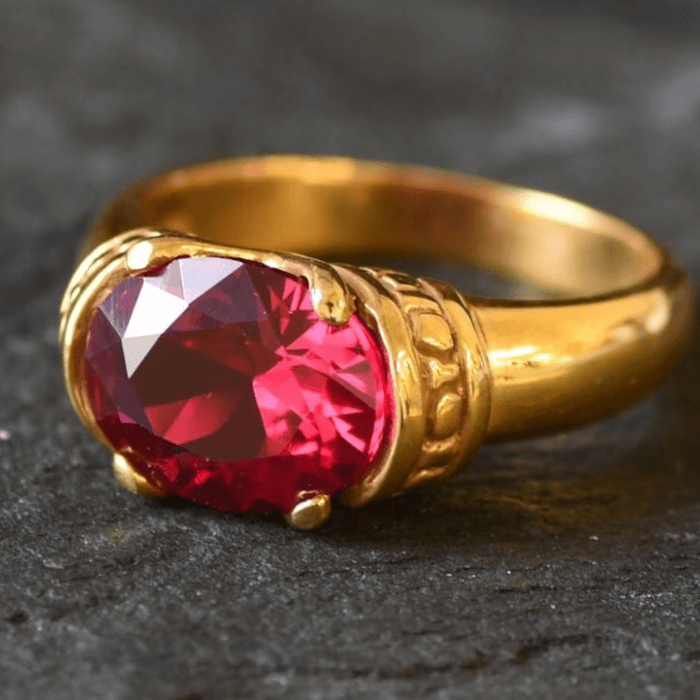 One Carat Lab Grown Ruby Ring | Barkev's