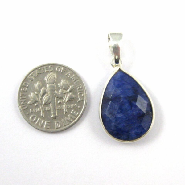 Blue Sapphire Gemstone Teardrop Pendant