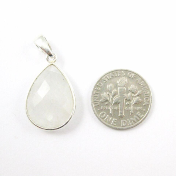 Bezel Moonstone Gemstone Pear Pendant