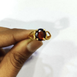 Natural Solitaire Garnet Gemstone Women's Ring