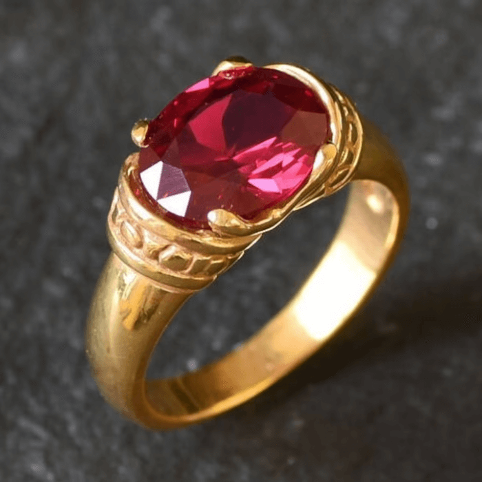 Solid Yellow Gold Mens Ruby Ring 18 Ctw – Avianne Jewelers