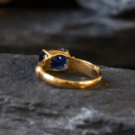 Lab Grown Blue Sapphire Bridal Gemstone Ring