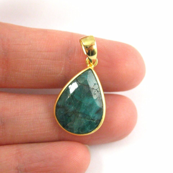 Emerald Gemstone Teardrop Pendant