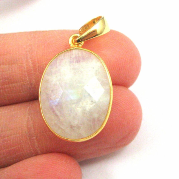 Moonstone Bezel Gemstone Oval Pendant