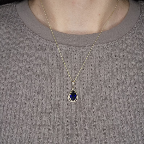 Blue Sapphire Charm Pendant