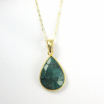 Emerald Gemstone Teardrop Pendant