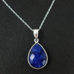 Blue Sapphire Gemstone Teardrop Pendant