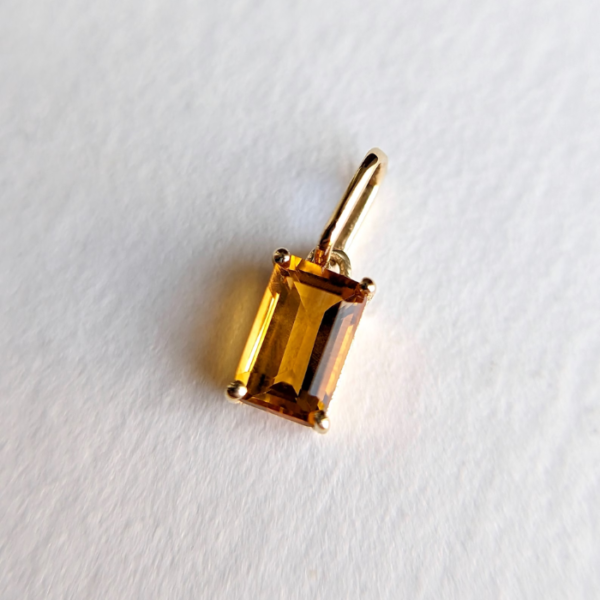 Citrine Charm Rectangle Pendant