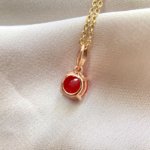 Natural Red Italian Coral Charm Pendant