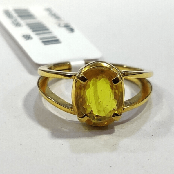 Natural Yellow Sapphire Men's Gemstone Ring