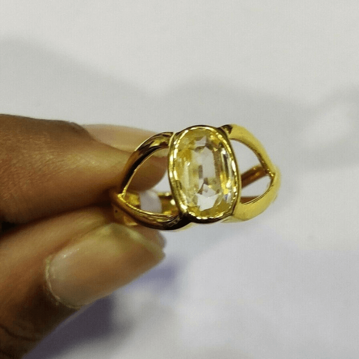 Buy Ceylonmine Ratti Certified Unheated Natural Yellow Sapphire Pukhraj  Gemstone Ring for Women's Online at Best Prices in India - JioMart.