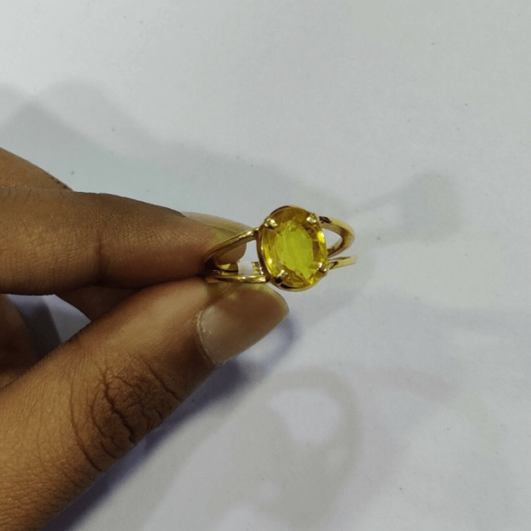 Natural Yellow Sapphire Men's Gemstone Ring