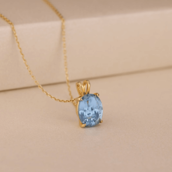 Blue Topaz Stone Pendant For Women