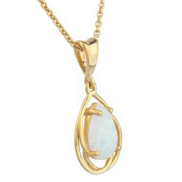 Natural Opal Teardrop Pendant