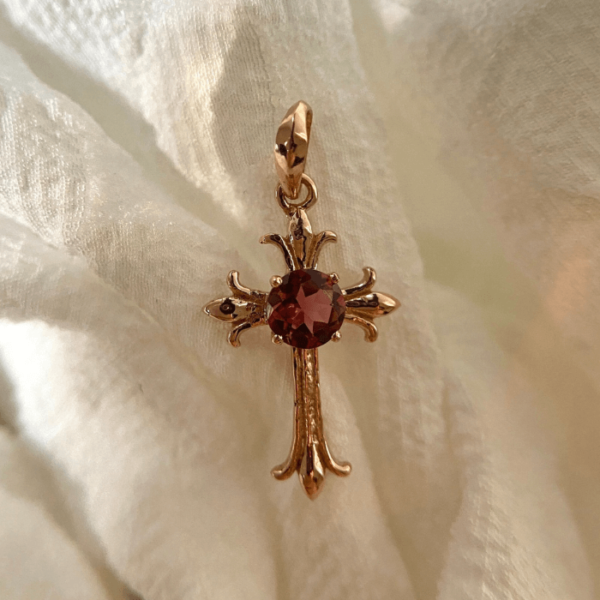 Pink Tourmaline Cross Pendant