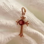 Pink Tourmaline Cross Pendant