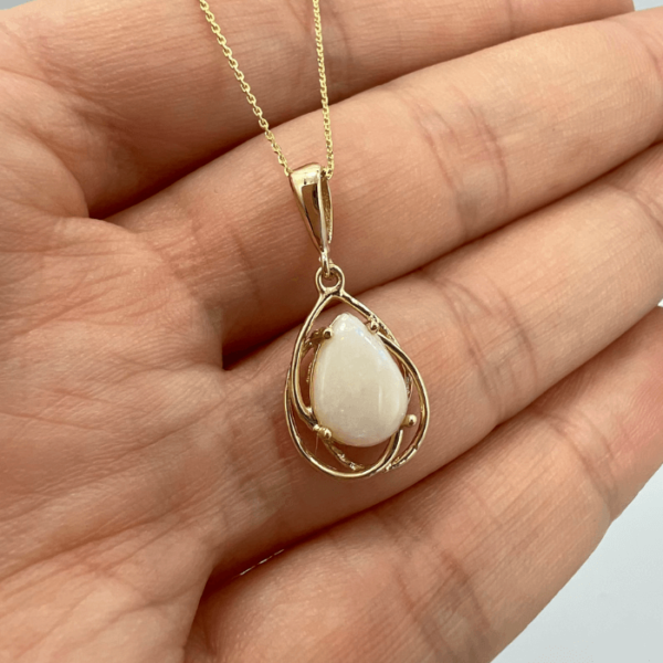 Natural Opal Teardrop Pendant