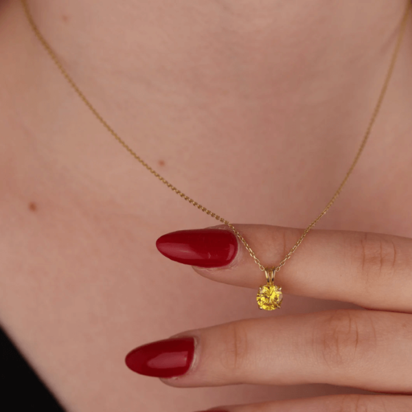 Round Citrine Stone Pendant