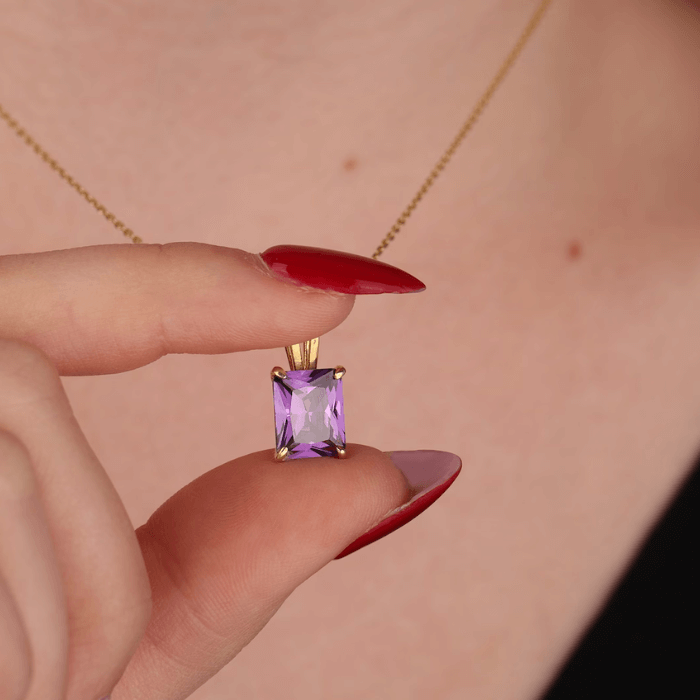 Buy Natural Purple Amethyst Pendant-emerald Cut Amethyst Pendant-amethyst  Vintage Pendant-925 Solid Sterling Silver-anniversary Pendant Gift Her  Online in India - Etsy