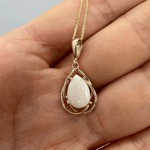 Natural Opal Teardrop Pendant