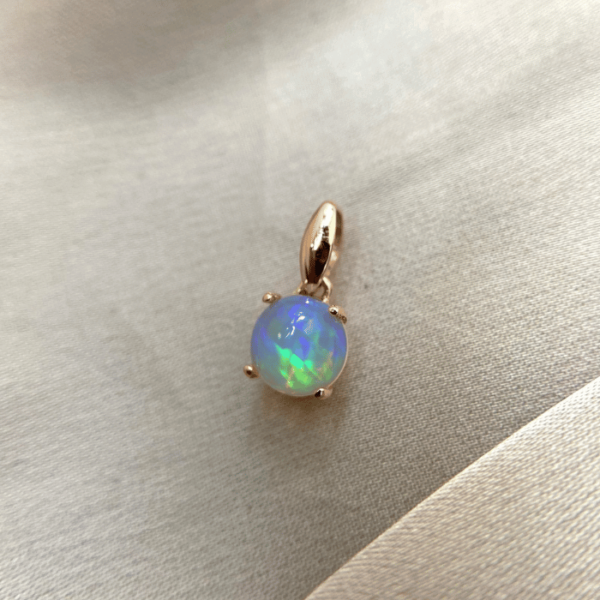 Natural Ethiopian Opal Cabochon Charm Pendant