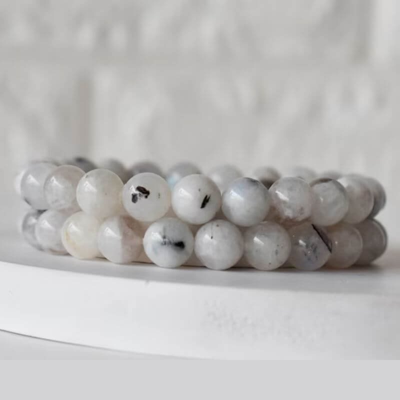 Translucent White Rainbow Moonstone Bracelet, For Healing, Size: 8 mm at Rs  450/piece in Khambhat