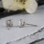 Cushion Cut Lab Grown Diamond Stud Earring/ CVD Diamond Stud Earring