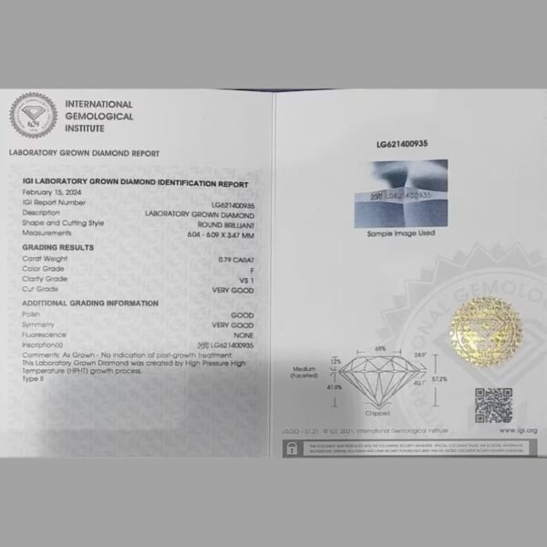 Loose Lab Grown Diamond Certificate