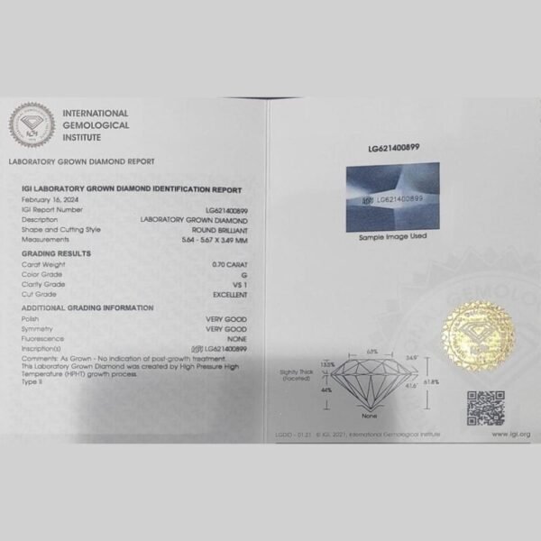 Loose Lab Grown Diamond Certificate