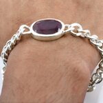 Natural Ruby (Manik) Bracelet in Silver