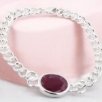 Natural Ruby (Manik) Bracelet in Silver