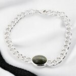 Natural Cat's Eye (Lehsuniya) Bracelet in Silver