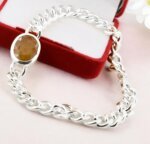 Yellow Sapphire (Pukhraj) Bracelet in Silver