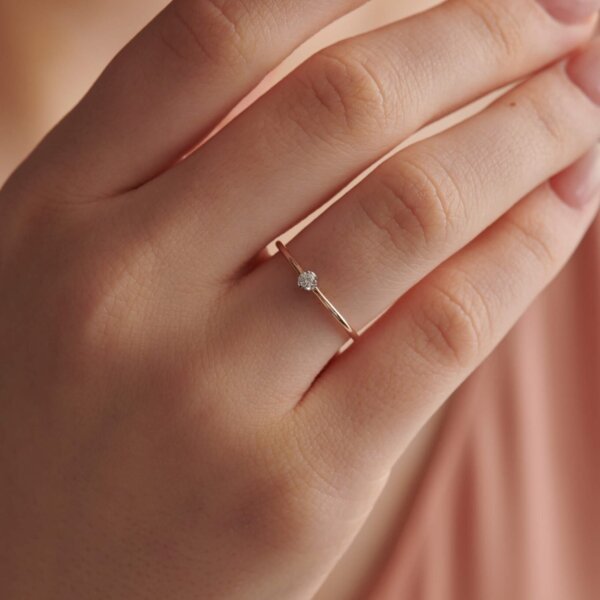 Minimalist Lab Grown Diamond/ CVD Diamond Ring