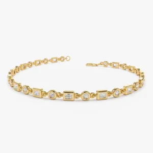 Fancy Cut CVD Diamond Bracelet (Round and Emerald)